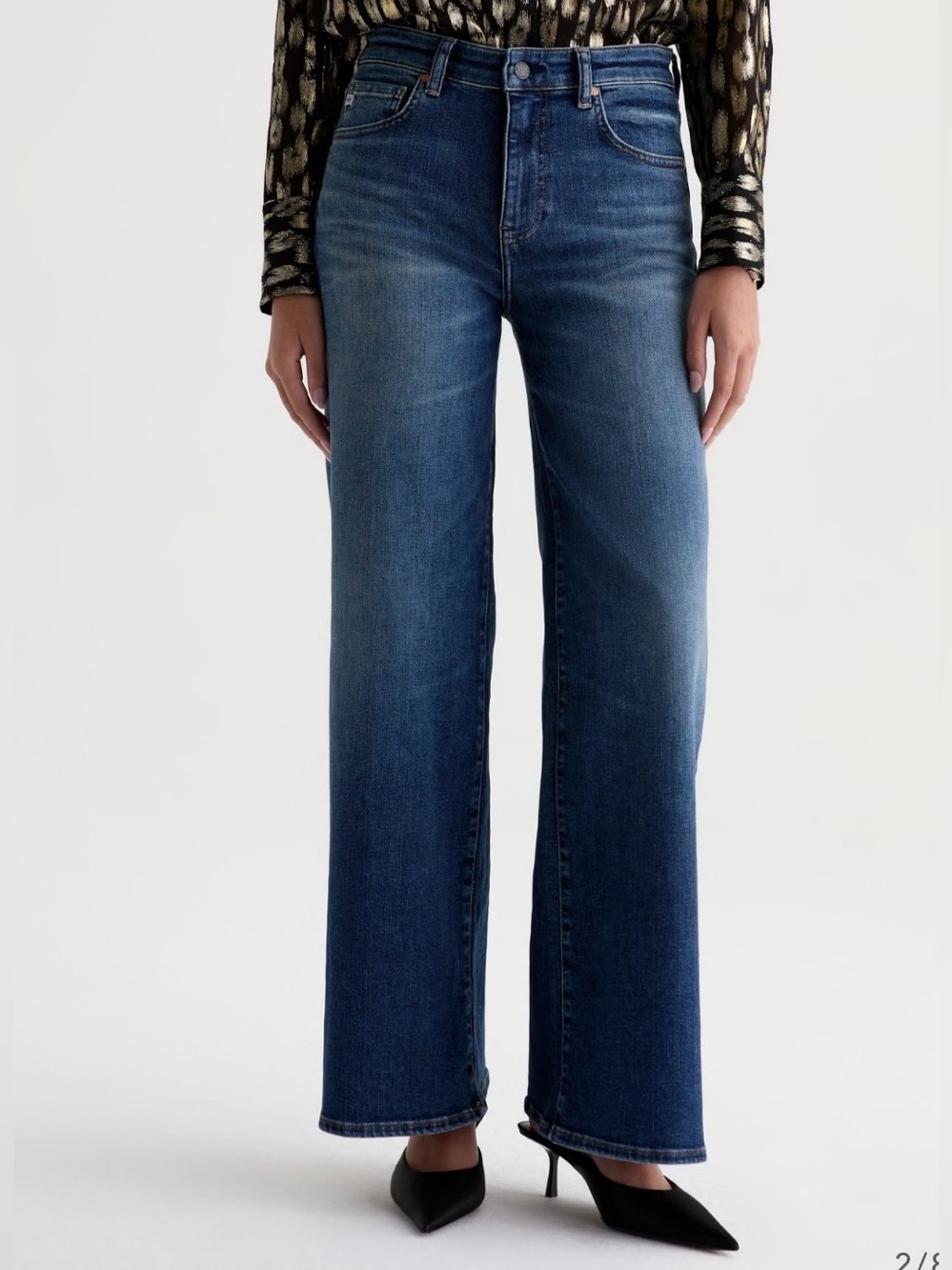 AG Saige Wide Leg Jean Mid Rise Fit Size 26 NWOT